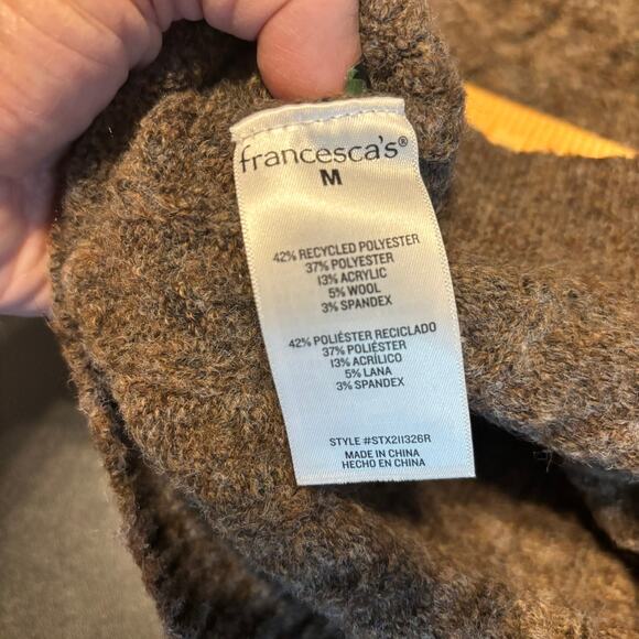 Francesca’s NWT Miami Brown Cropped Turtleneck Sweater M Soft Knit Cozy Fall - Picture 6 of 6